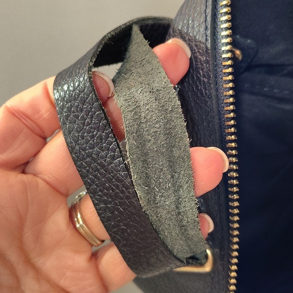 Vera Pelle Convertible Backpack Purse Bag Navy With removable Straps Italy Made - Picture 13 of 14